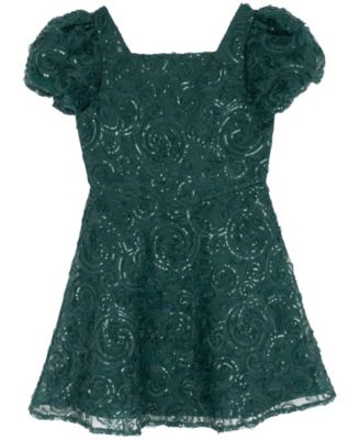 Girls' 7-16 Soutache Short Sleeve A-Line Dress