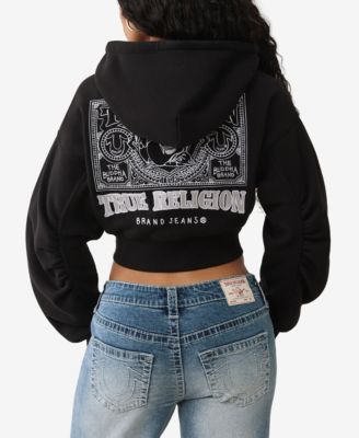 Women's Buddha Ruched Sleeve Zip Hoodie
