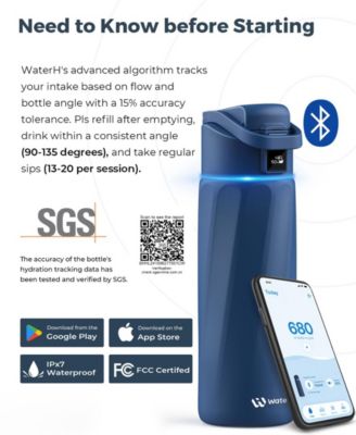 24 oz. Insulated Smart Water Bottle with Hydration Tracking