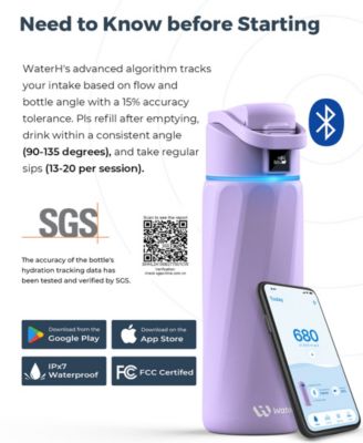 24 oz. Insulated Smart Water Bottle with Hydration Tracking