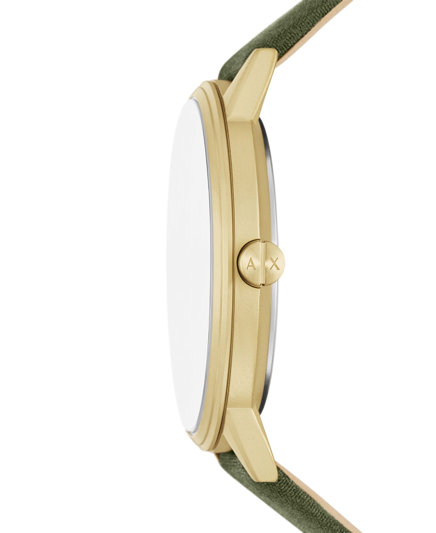 Мужские часы A|X Armani Exchange Three-Hand Green Leather, 42mm — фото 2