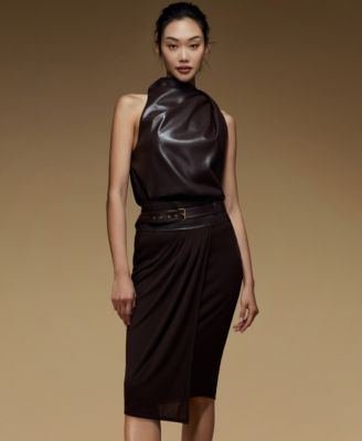 Women's Faux Leather Sleeveless Top