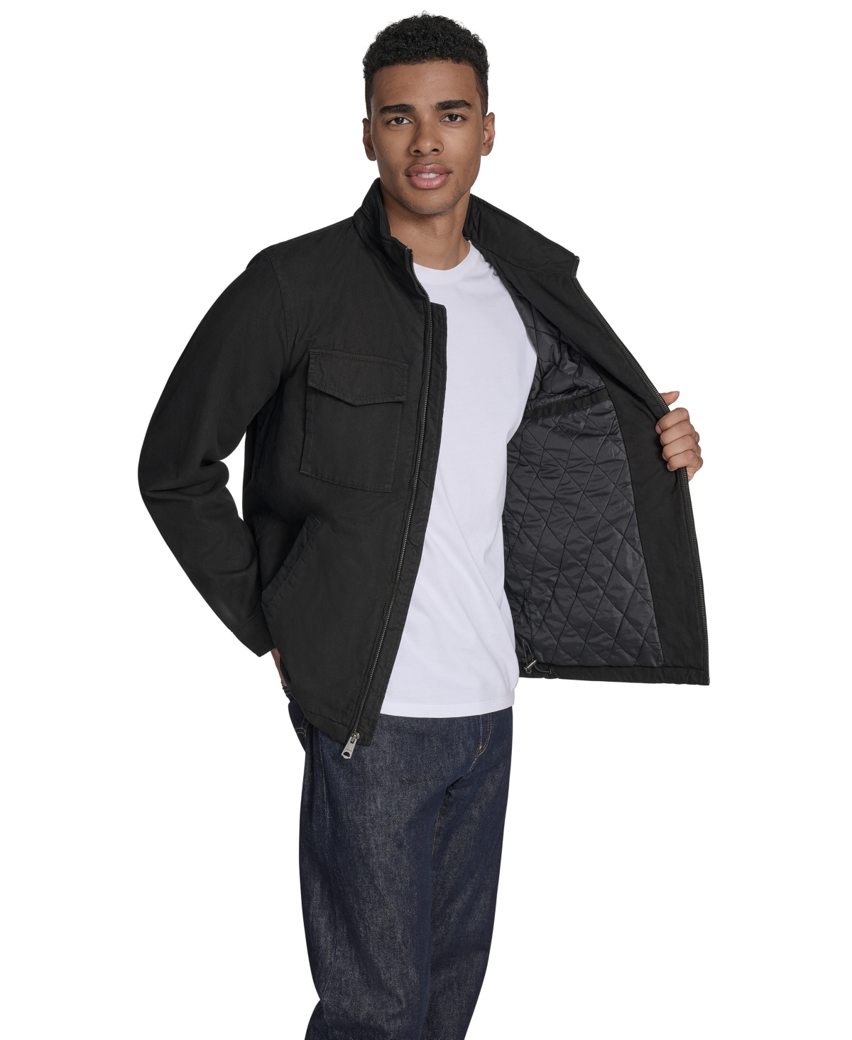 Levi's Men's Cotton Military Jacket In Black
