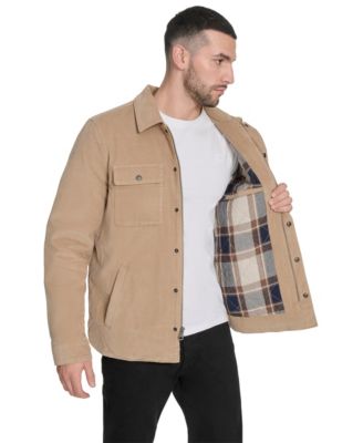 Men's Corduroy Plaid Lining Shirt Jacket
