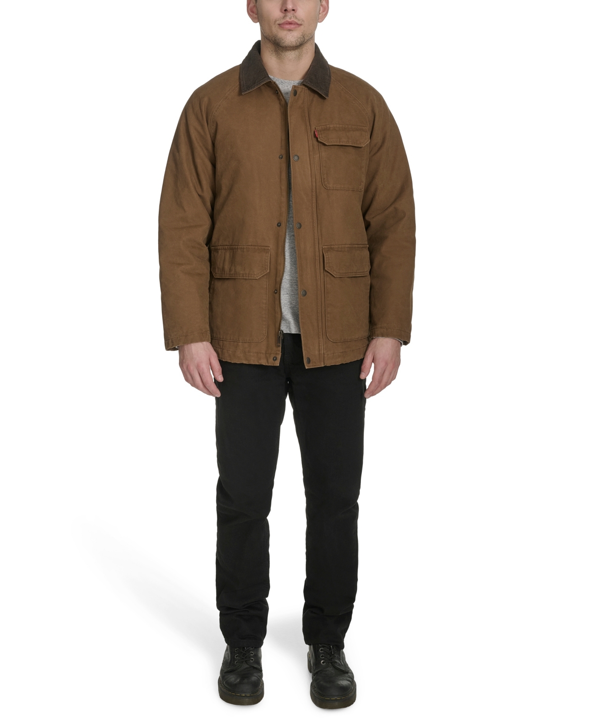 Levi's Men's Corduroy Collar Cotton Field Jacket In Black