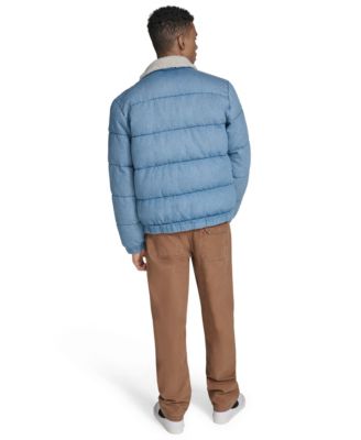 Men's Denim Quilted Sherpa Collar Jacket