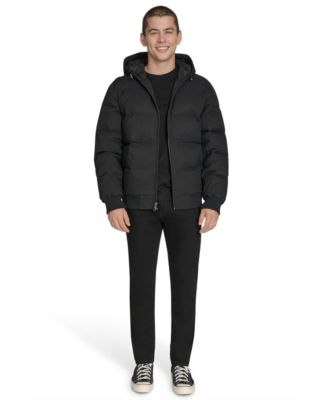 Men's Quilted Bomber with Hood Jacket