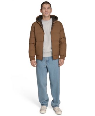 Men's Quilted Bomber with Hood Jacket