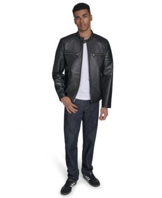 Men's Leather Racer Jacket