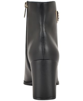 Womens Lusera Flared Block Heel Dress Booties