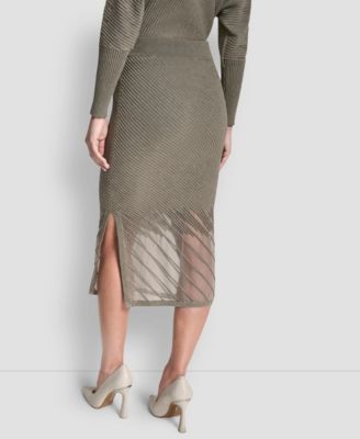 Women's Ribbed Midi Skirt