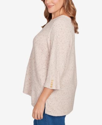 Plus Size Speckled Heather Rib Knit Top