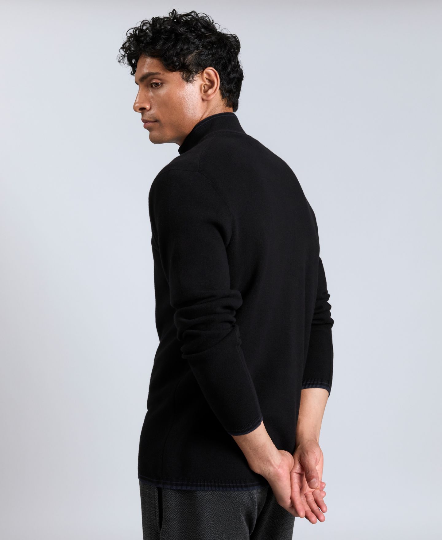 Мужской свитер Kenneth Cole Quarter Zip, цвет: Чёрный — фото 5