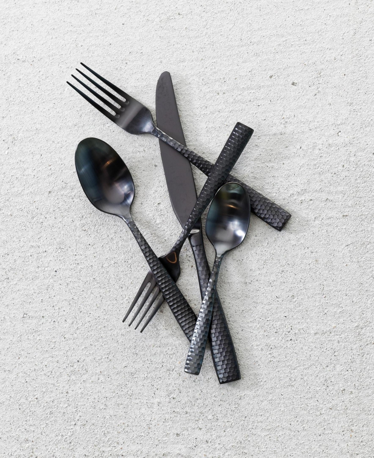 Fortessa Lucca Faceted 20-piece Flatware Set, Service For 4 In Black