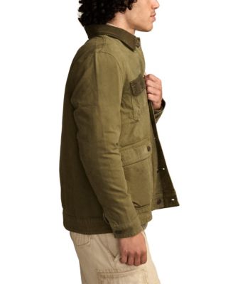 Men's Jungle Green Long Sleeve Spread Collar Jacket