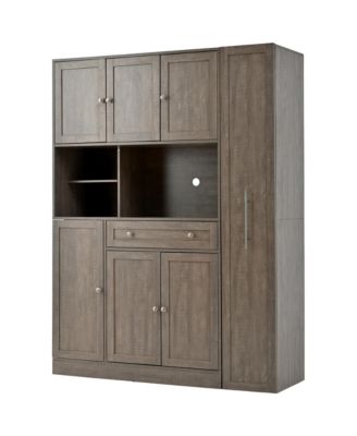 Buffet with Hutch, Kitchen Pantry Storage Cabinet - Brown