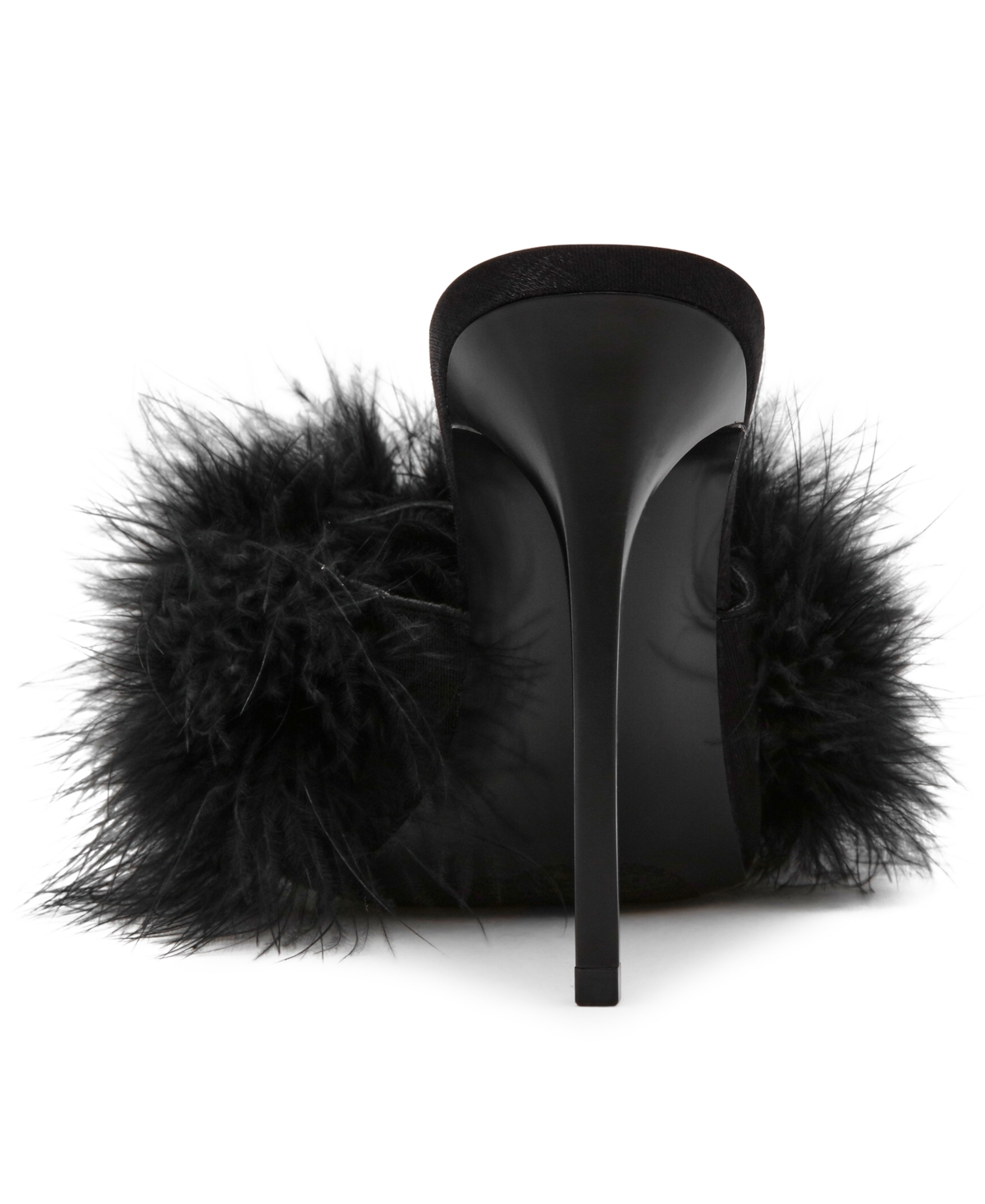 Steve Madden Women's Ashbey Feather Stiletto Dress Mules In Black