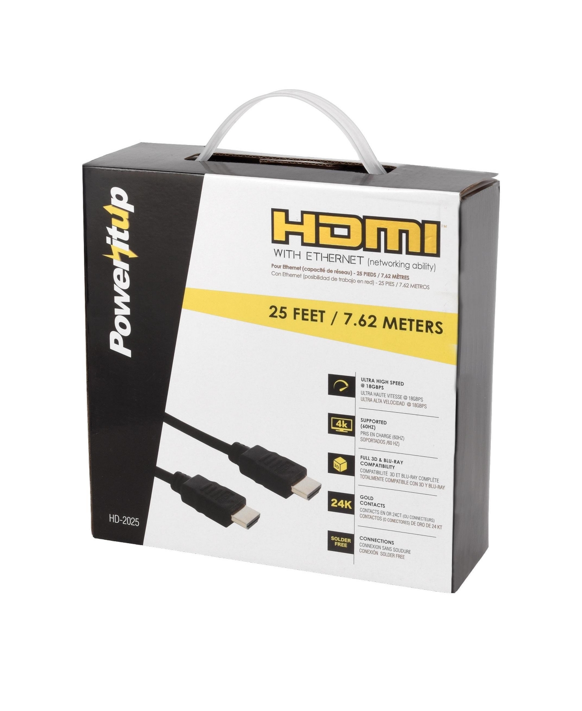 Power It Up 25 ft. Hdmi v2.0 Cable with Ethernet (-Pack