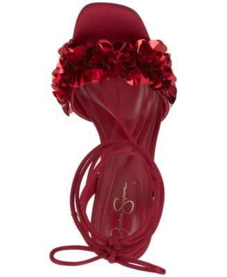 Women's Oveny Sequin Ankle Wrap Dress Sandals