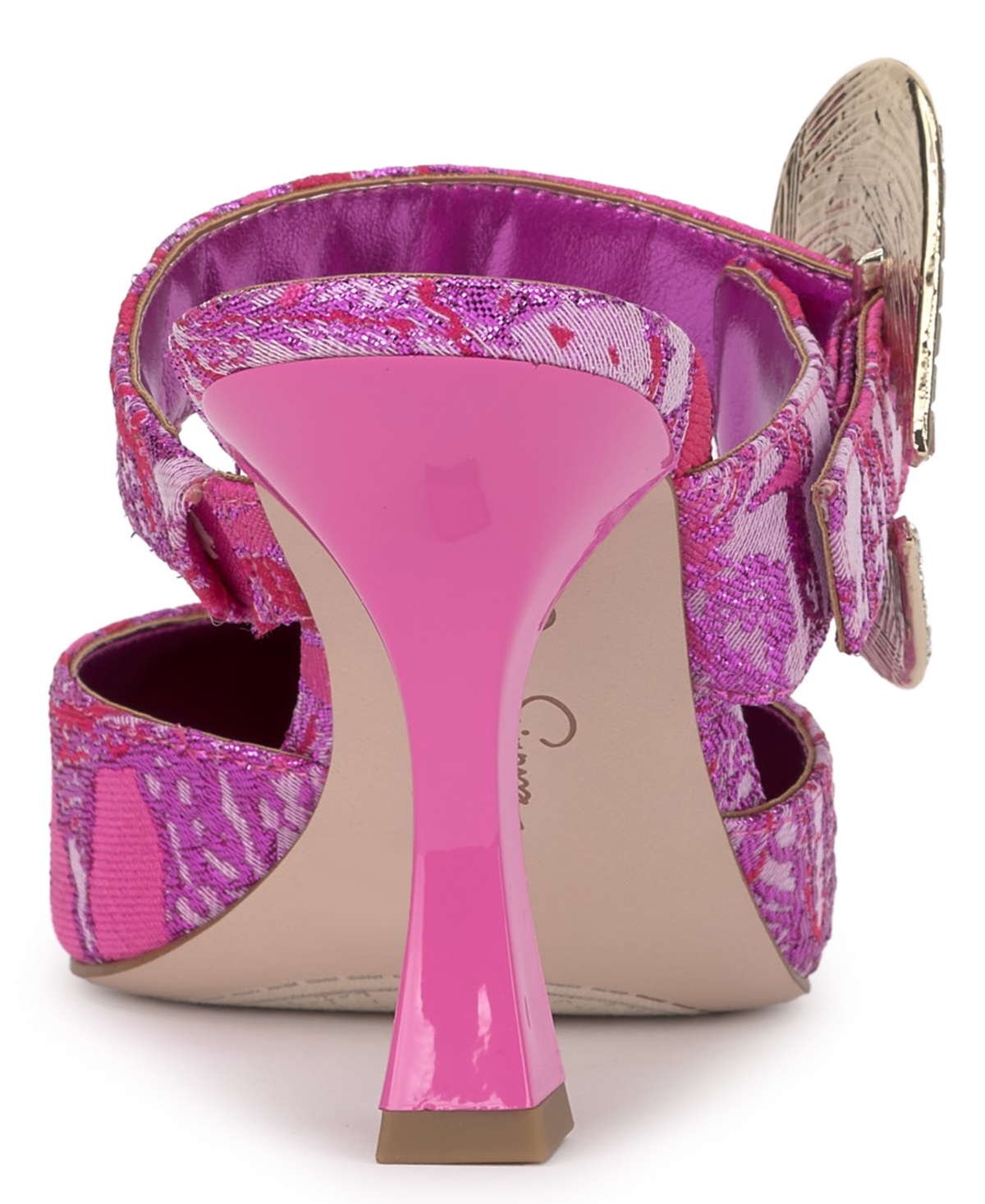 Jessica Simpson Favica Embellished Satin Slide Mule In Pink