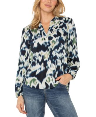 Liverpool Los Angeles Women's Printed Long Sleeve Top - Macy's