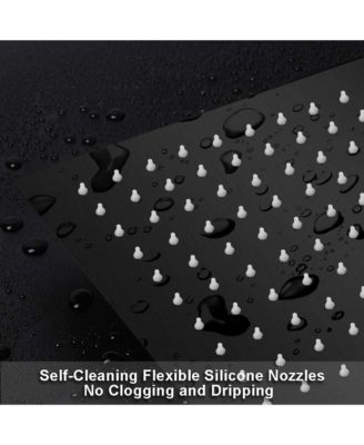 10" Square Rainfall & High Pressure Stainless Steel Bath Shower Head Matte Black