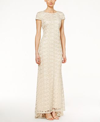 calvin klein cap sleeve gown