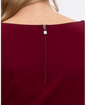 Maternity Sheath Capri Dress with Rose Sleeve Detail