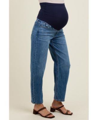 Maternity Blue Vintage Wash Ankle Straight Leg Jeans
