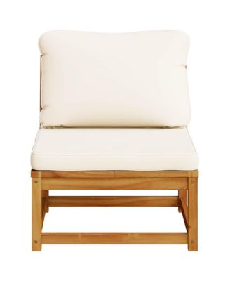 Garden Sofa Acacia wood color, Cream white