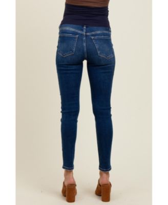 Maternity Navy Vintage Wash Skinny Jeans