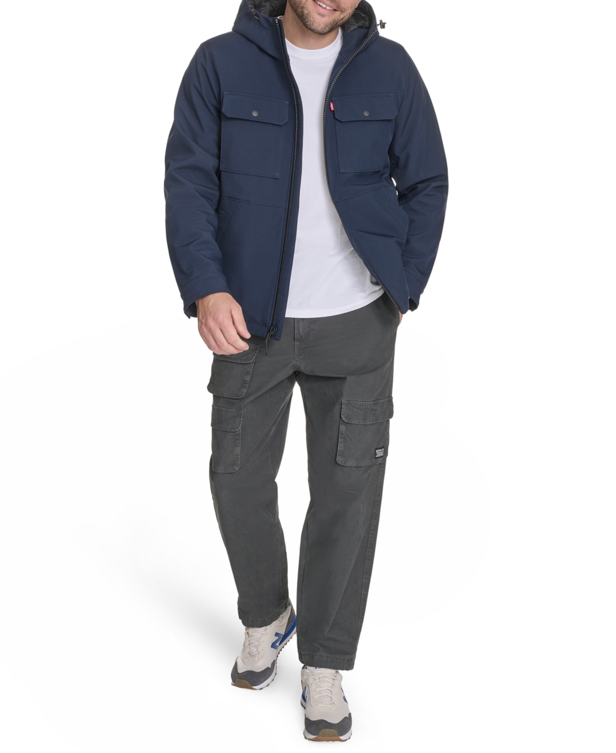 Levi's Men's Rib Stop Softshell With Hood Jacket In Blue