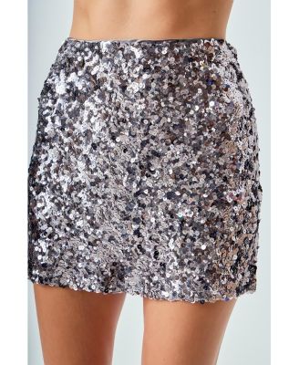 Women's Multi Sequin Mini Skirt