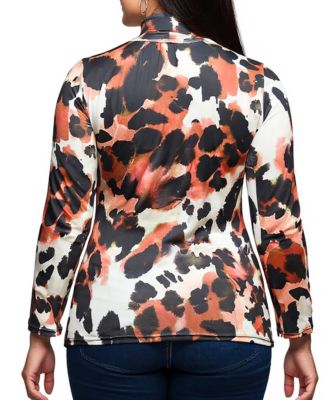 Plus Size Long Sleeve Turtleneck Top