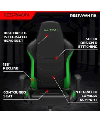 Racing Style High Back PC Computer Desk Office Chair - Green