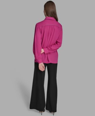 Women's Long Sleeve Embellish Trim Top