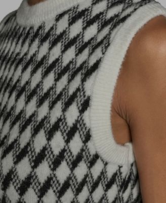 Women's Diamond Crewneck Sweater Vest