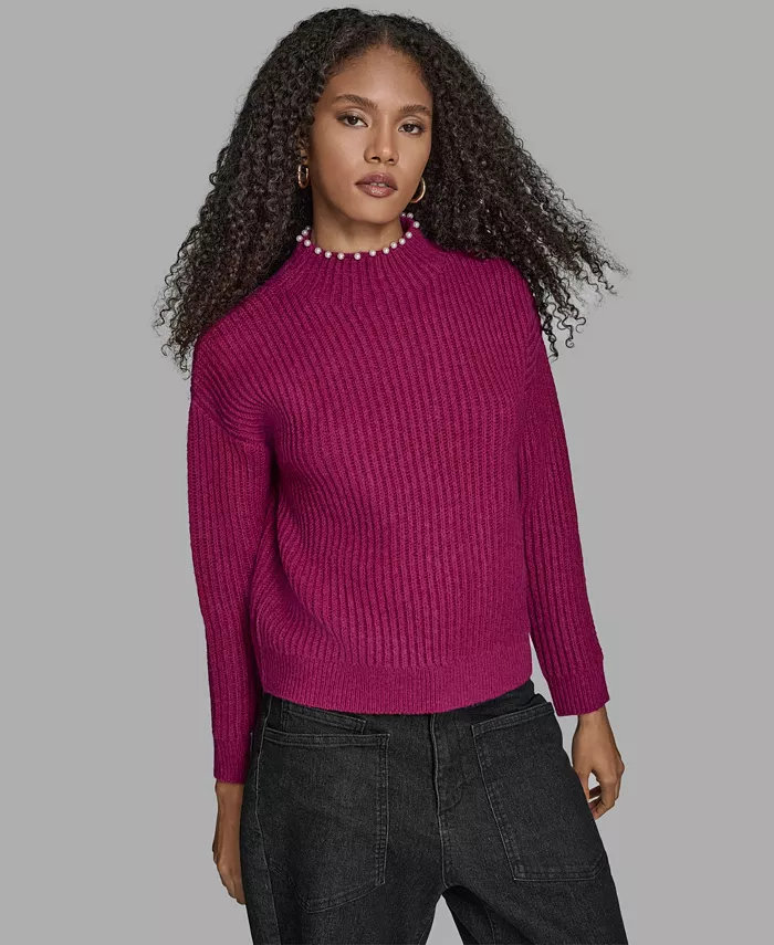 Women's Long Sleeve Mock Neck Sweater