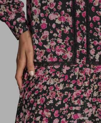 Women's Long Sleeve Drop Waist Dress