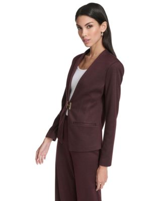 Women's Collarless Ponte Blazer