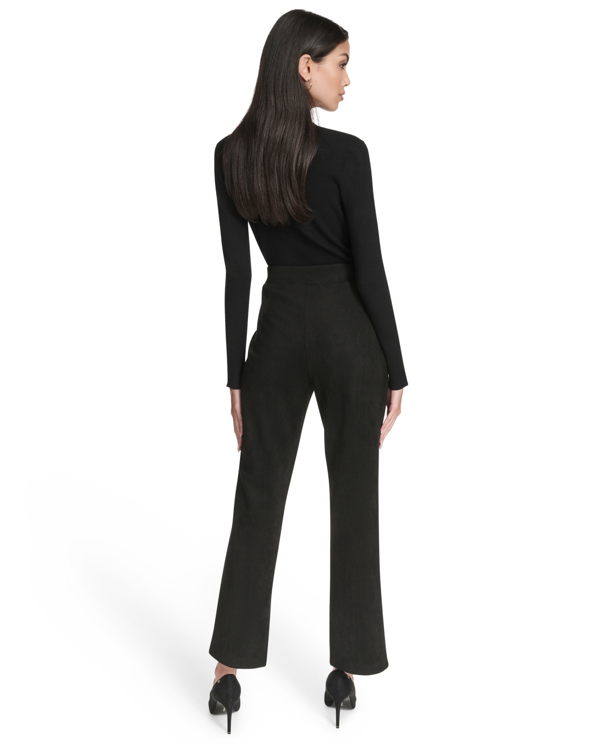 Halston Women's Mid Rise Pleated Trousers In Black