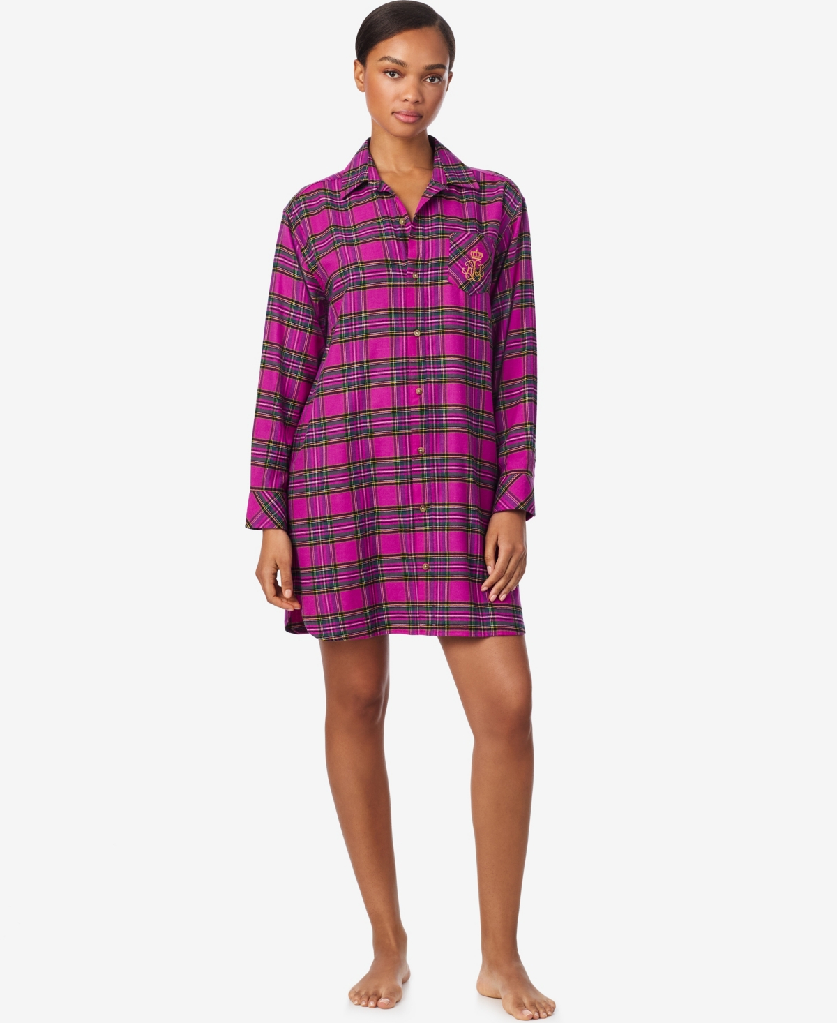 Ralph Lauren Women's Long Sleeves Sleepshirt In Pink