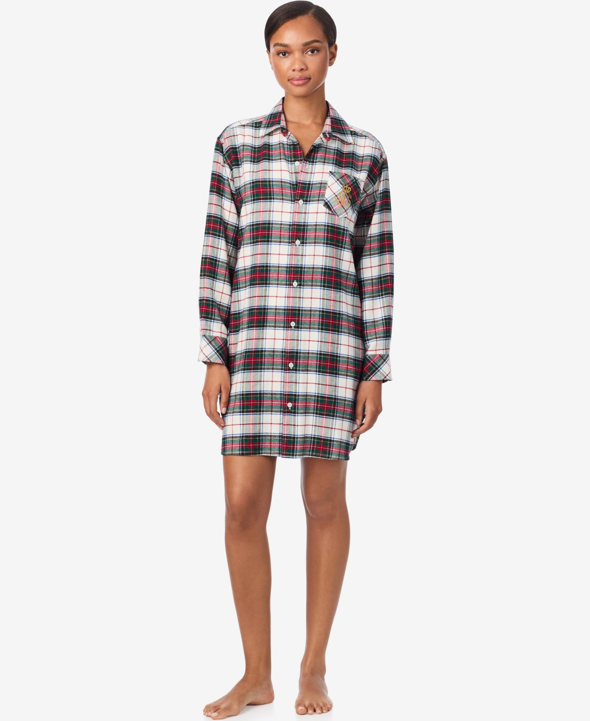 Ralph Lauren Women's Long Sleeves Sleepshirt In White