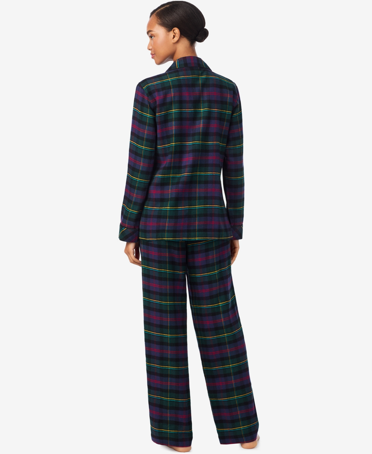 Ralph Lauren Women's Petite Long Sleeves Notch Collar Pajama Set In Multi
