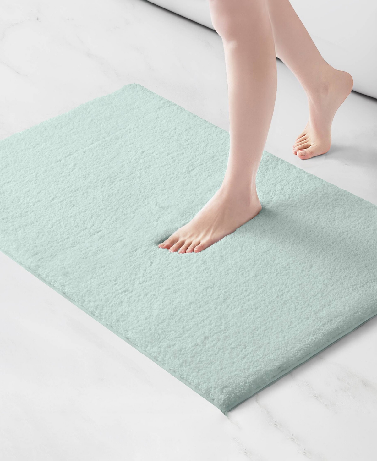 Madison Park Signature Marshmallow Bath Rug, 24" X 40" In Green