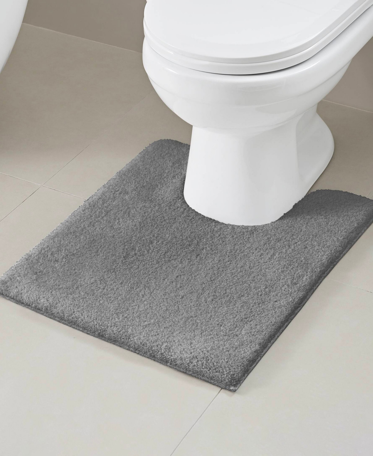 Madison Park Signature Marshmallow Contour Bath Rug, 20" X 24" In Gray