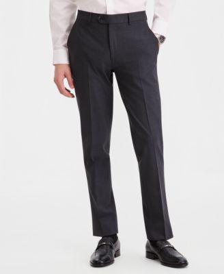 Men's Slim-Fit Wool Suit Pants