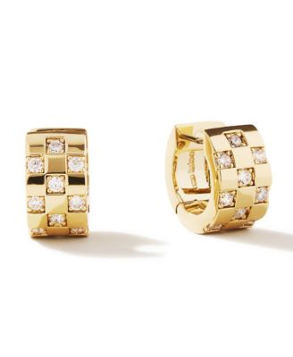 Eden Small Cubic Zirconia 14K Gold-Plated Hoop Earrings