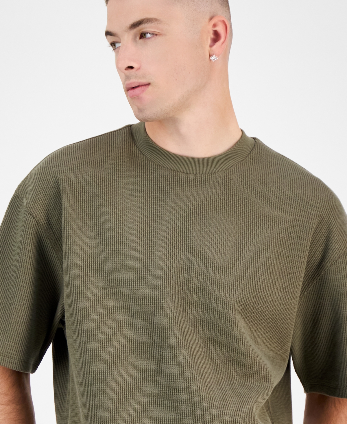 Hugo Boss Men's Short Sleeve Crewneck Waffle-Knit T-Shirt