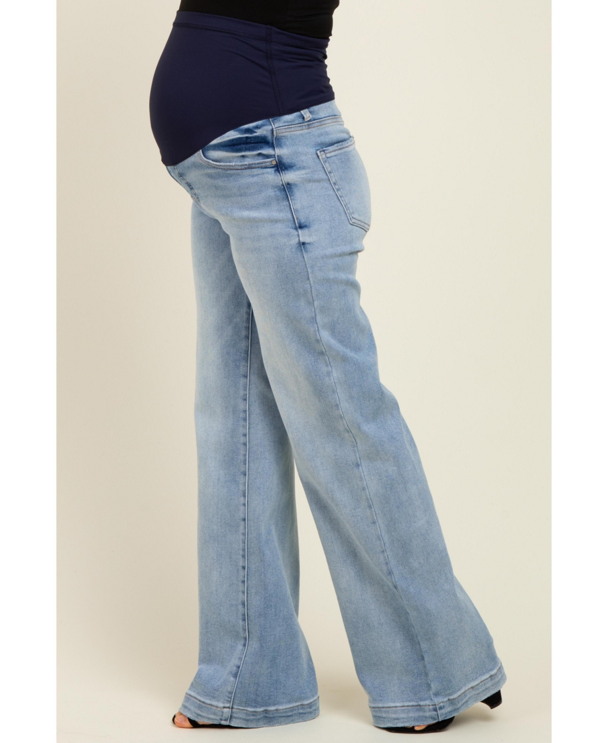 Pinkblush Maternity Light Blue Vintage Wash Wide Leg Jeans